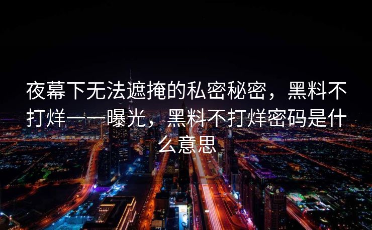 夜幕下无法遮掩的私密秘密，黑料不打烊一一曝光，黑料不打烊密码是什么意思