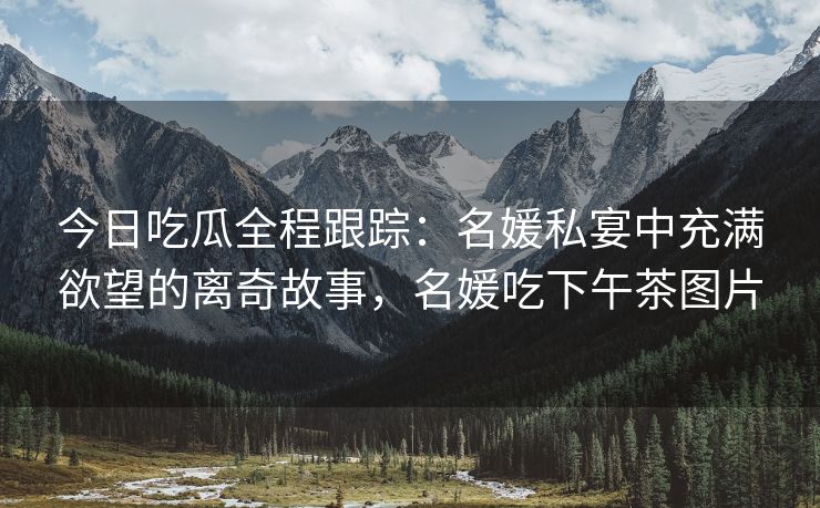 今日吃瓜全程跟踪：名媛私宴中充满欲望的离奇故事，名媛吃下午茶图片